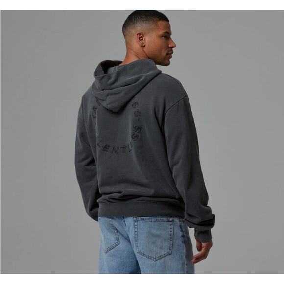 TALENTLESS-MENS HOODIE - CIRCLE LOGO EMBROIDERED(STEEL GREY) SIZE M - Picture 5 of 8